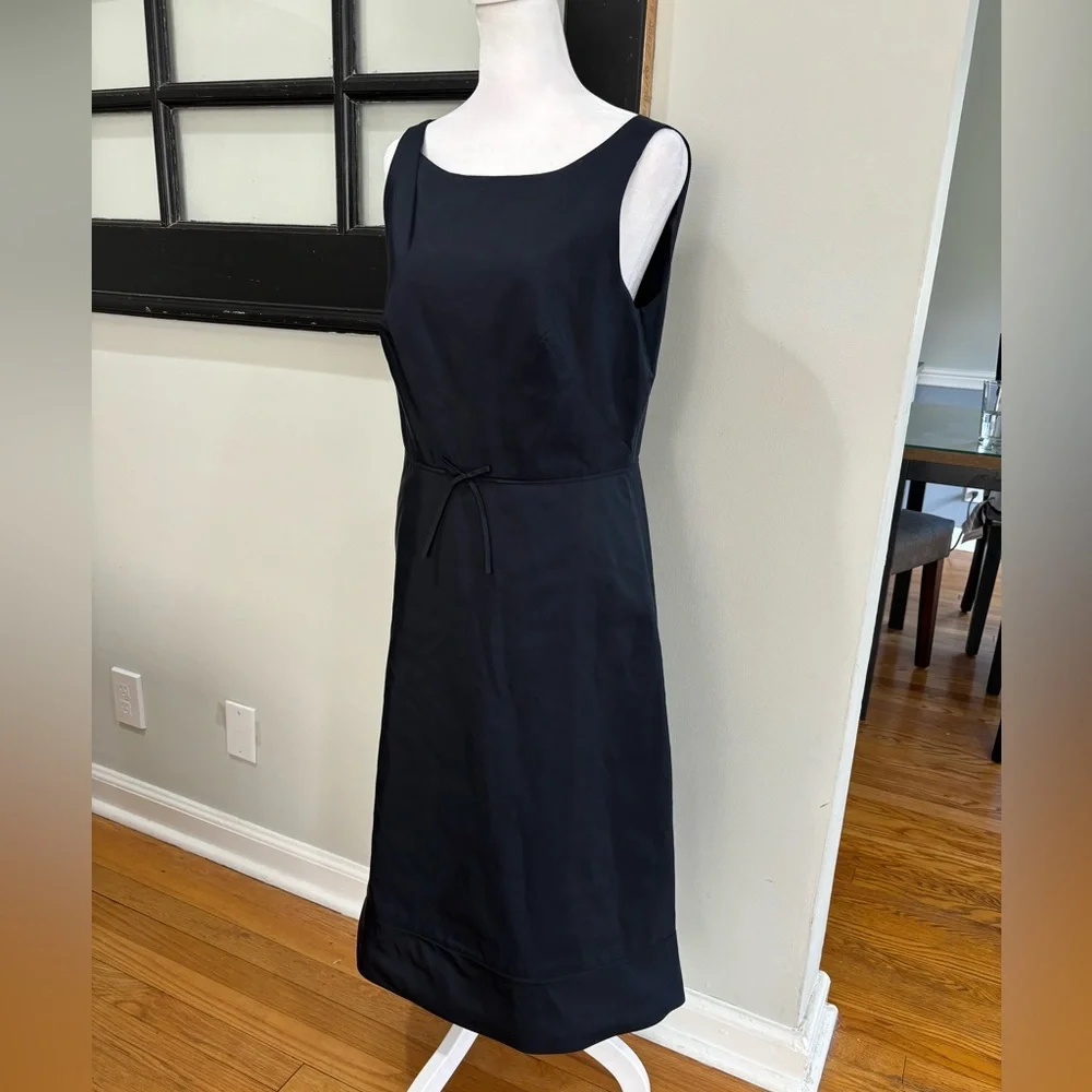J.Crew 100% Silk Dress Contemporary Dark Navy Vintage Career Event Size 8 Tall